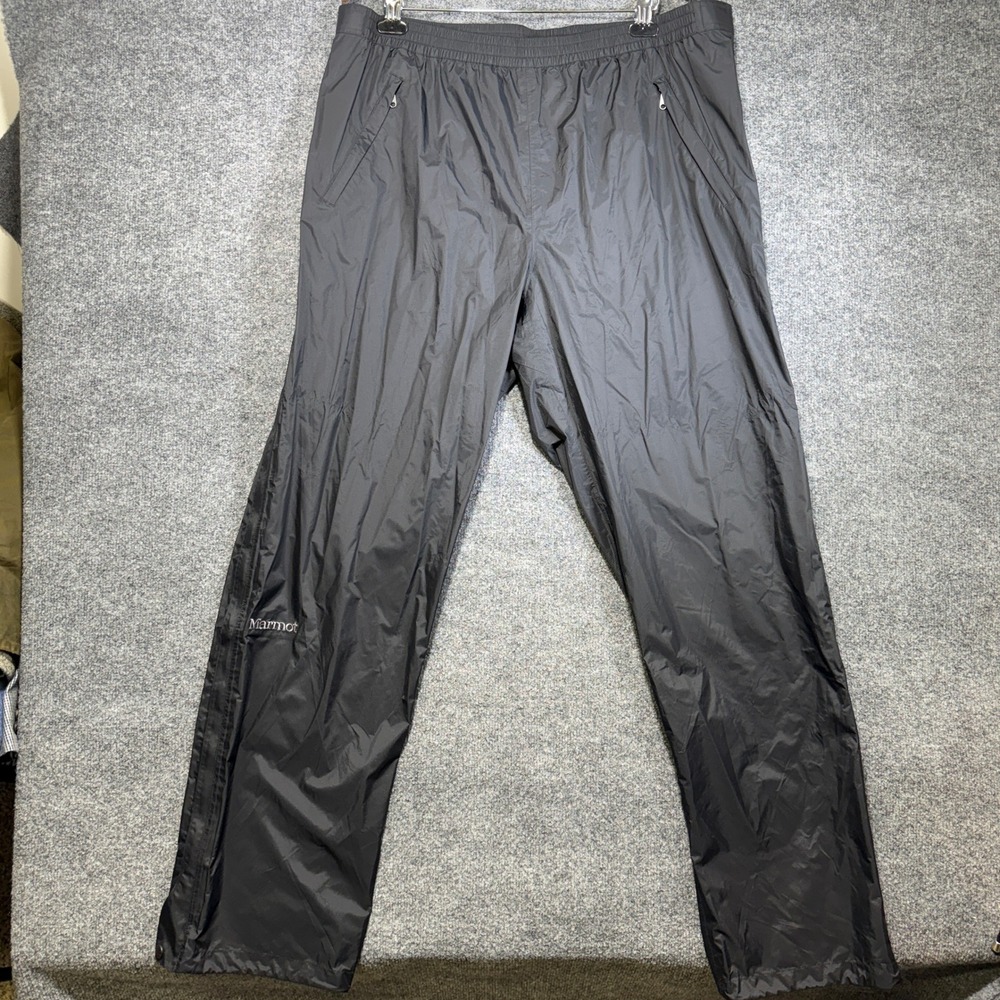 Marmot Precip Eco Rain Pants Men XXL Black Waterproof Ripstop Hiking Outdoor